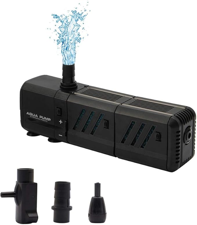 MQ 210GPH Submersible Water Pump (800L/H, 8W) with Filters and Water Nozzles, Ultra Quiet for Aquarium, Fish Tank, Pond, F...