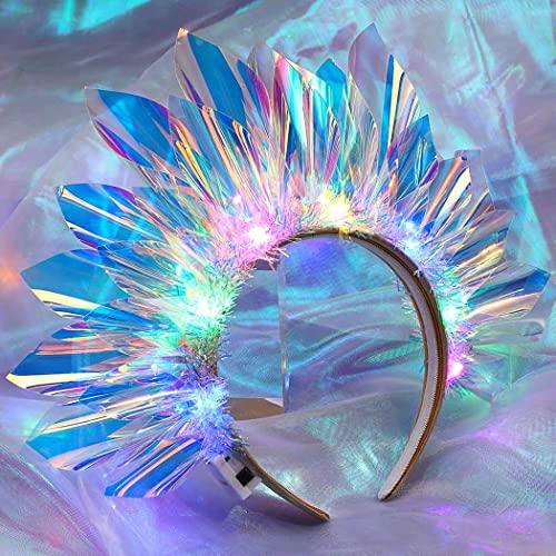 Zoestar Light Up Headband LED Headbands Glow Party Crown Hair Accessories for Women