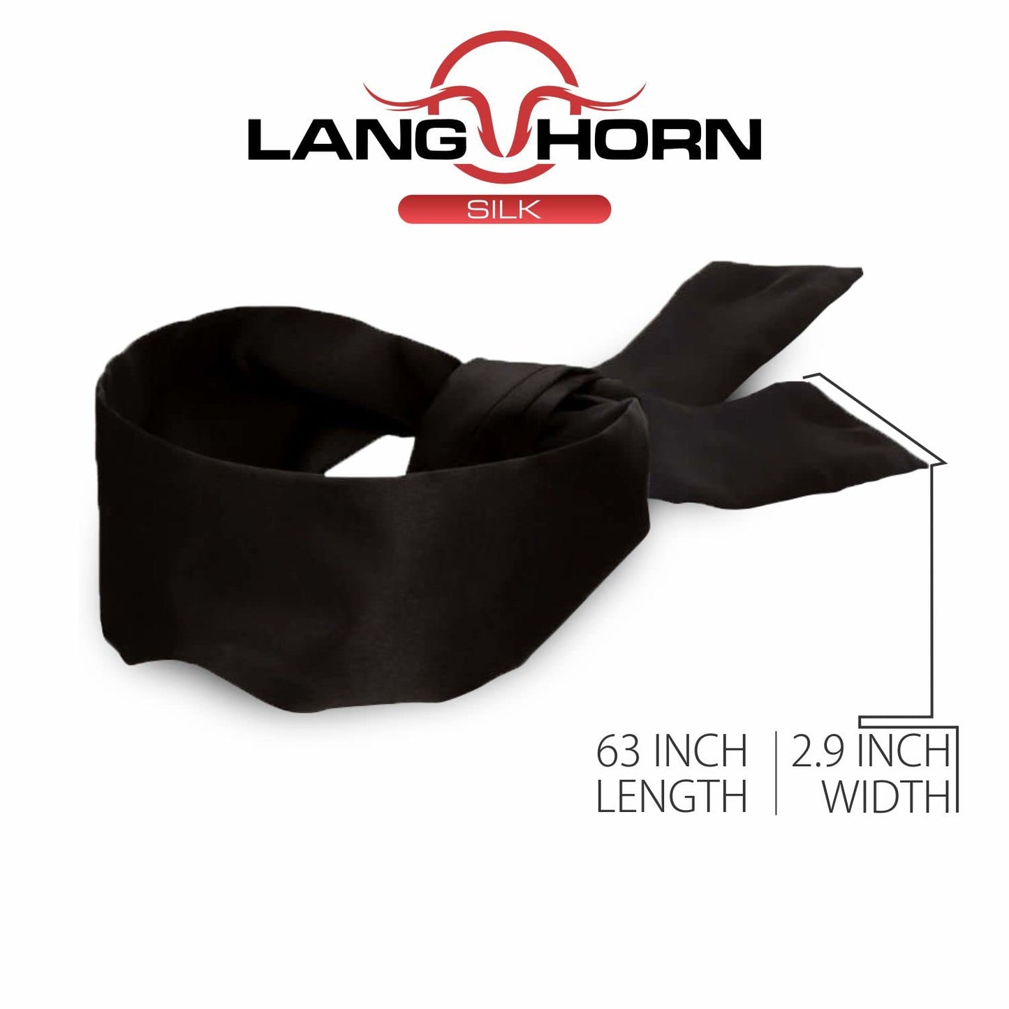 Lang Horn 2 pcs Silk Satin Blindfold Eye Mask Sleep Mask Soft Satin Eye Cover Silk Sleeping mask Valentine Gift 155cm / 62” (2 Pc Black)