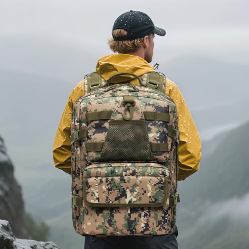 aiGear 50L Military Tactical Backpack 3 Days Assault Pack Large Day Backpack for Men Molle Army Bug Out Bag Waterproof Hea...