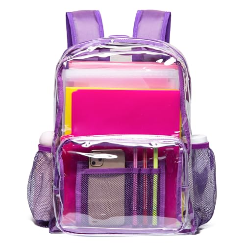 Vorspack Clear Backpack - Heavy Duty PVC Transparent See Through Backpack for College & Workplace