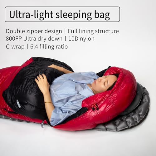 AEGISMAX Ultra Dry Down Sleeping Bag - 10D 800FP, Thicken Winter, Ultralight Camping & Hiking, Backpacking Outdoor (Future...