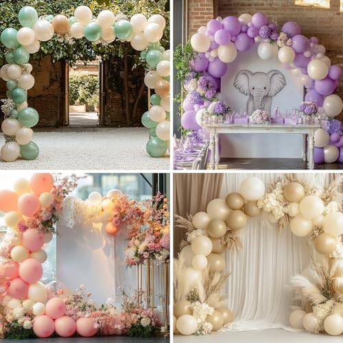 APLANET 150pcs Ivory White Cream Balloons Different Sizes 18 12 10 5 Inch, Latex Balloons for Ivory White Themed Birthday ...