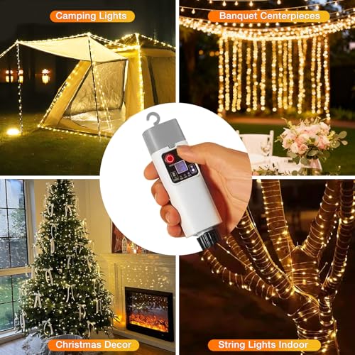 Fairy Lights Plug in, 100 Led with Remote 32Ft, Long Twinkle Light Waterproof String Light Camping Lights, 3 Timer 8 Mode...