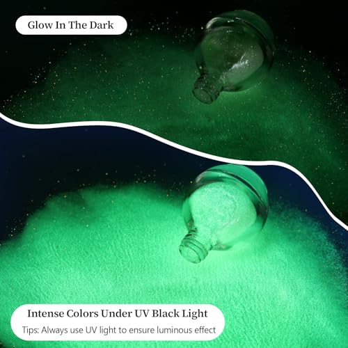 Etercycle Body Glitter Spray, Glow in The Dark Party Supplies Hair Glitter, Extra Fine Face Shimmer Powder UV Black Light ...