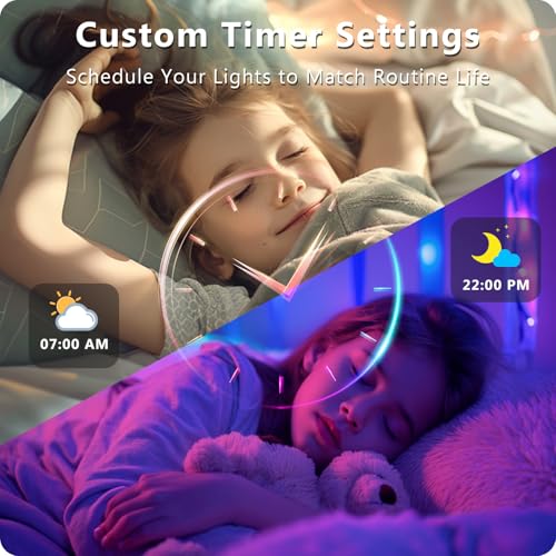 DAYBETTER LED Strip Lights 110ft, Smart Lighting Strips with App Remote Control, RGB Music Sync Color Changing Lights for ...