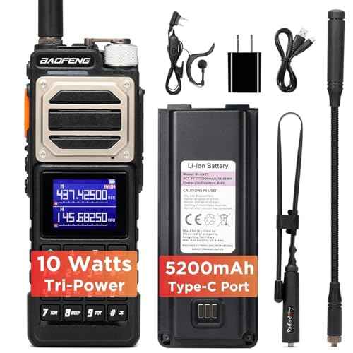BAOFENG UV-25 10W Ham Radio Handheld, Dual Band Two Way Radio, UHF VHF FM AIR NOAA Receiver, 5200mAh Battery + USB-C Port, 999CH, Long Range Tactical Walkie Talkie, Chirp Programmable