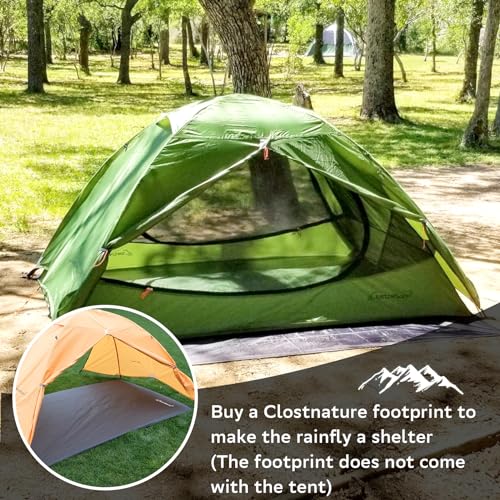 Clostnature Lightweight Backpacking Tent - 1/1.5/2/3/4/6 Person Ultralight Waterproof Camping Tent, 3 Season Large Size Ea...