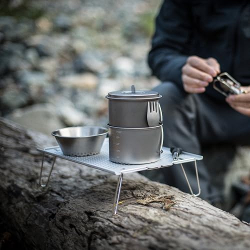 Snow Peak’s Ozen Solo Table, SLV-171, Aluminium, Lightweight for Backpacking, Designed in Japan, Lifetime Product Guarantee