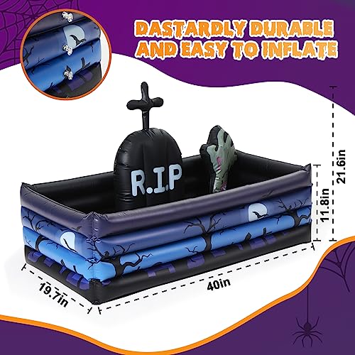 Liliful 1 Pack Inflatable Graveyard Halloween Drink Cooler Party Beverage Holder Zombie Arm Inflatable Cooler Drink Holder...