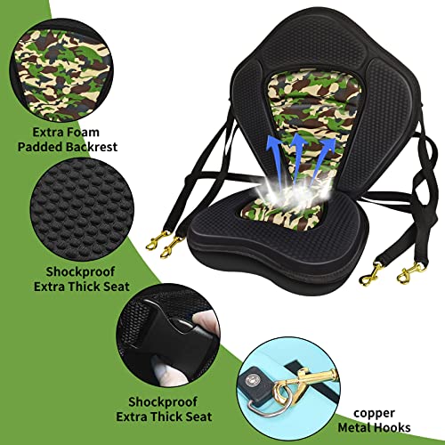 Vashly 2Pack Kayak Seat with Back Support, Kayak Seats with Waterproof Storage Bag for Sit-On-Top Kayaks, Stand-Up Paddleb...