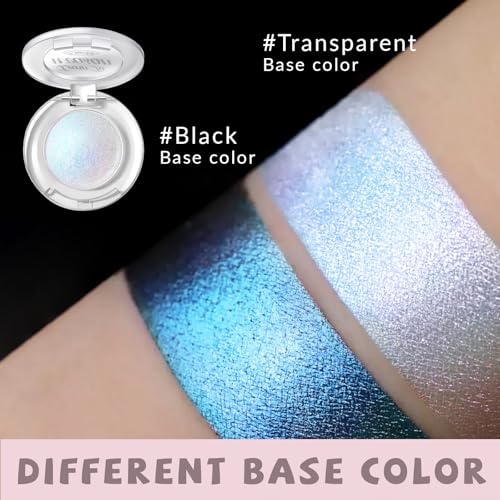 HOSAILY Holographic Duochrome Blue Glitter Eyeshadow, Color Shift Metallic Shimmer Eyeshadow Palette, Chameleon Sparkle In...