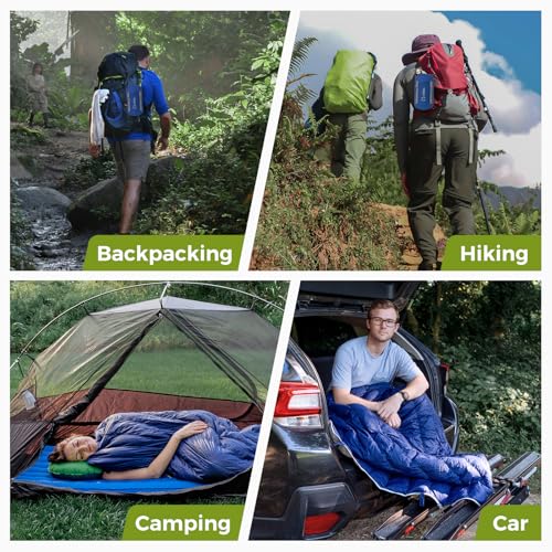 ATEPA Down Sleeping Bag, 650FP Ultralight 55°F 60°F 3 Season Warm Weather 15D Nylon Shell and Compact Packable Sleeping Ba...
