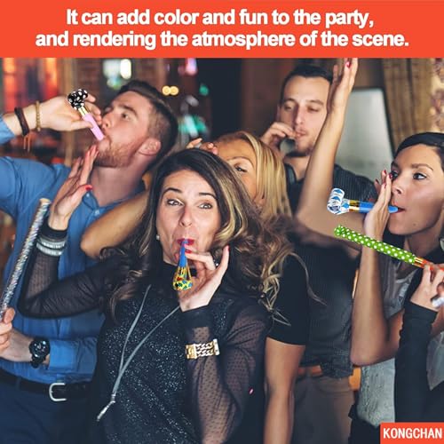 25pcs Party Blowers,Colourful Noisemakers Party Blowouts Squawkers Fringed Noise Maker,Birthday Noisemakers Birthday Blow ...