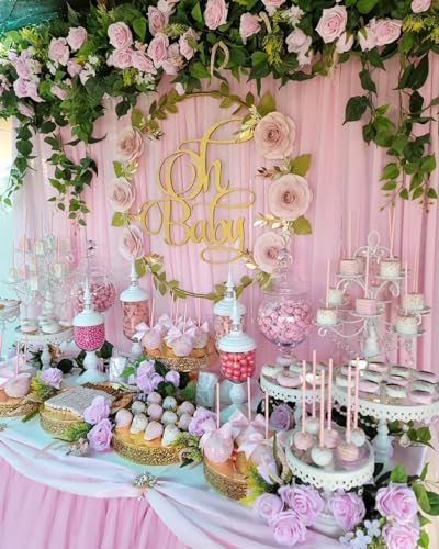Sheer Curtain Drapes 10ft x 8ft Pink Chiffon Fabric Backdrop Drapes Curtain for Wedding Arch Party Window Decoration