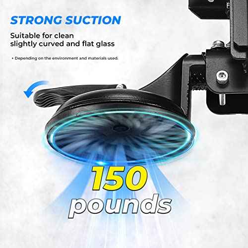 KEMIMOTO Tractor Tool Holder Rack for Glass Windshield, Adjustable Tool Mount with Enclosed Suction Cup, Compatible with Tractor Cab, Truck, UTV Back Windshield, and Golf Cart
