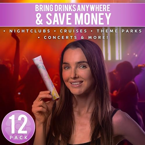 GoPong Tampon Flasks 12 Pack (18 oz Total) - Hidden Alcohol Travel Flasks for Women - Secret Liquor Containers for Nightcl...