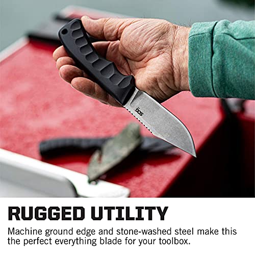 SOG Fixed Blade Knife With Sheath - Ace Field Survival Knife, Hunting and Camping Tool With 3.8 Inch Full Tang Blade