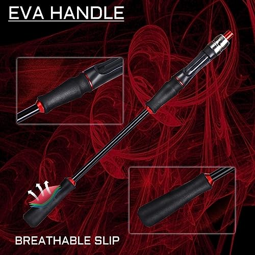 ROMLN Fishing Rod Fishing Rod 1.8/2..1m Spinning/Casting Rod Power M Carbon Rod Pole 5/6 Sections Travel Fishing Pole Fish...
