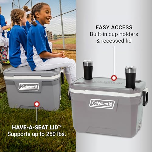 Coleman Classic Series Insulated Portable Cooler, Leak-Resistant Outdoor Hard Cooler Keeps Ice up to 5 Days, 52/70/120/150...