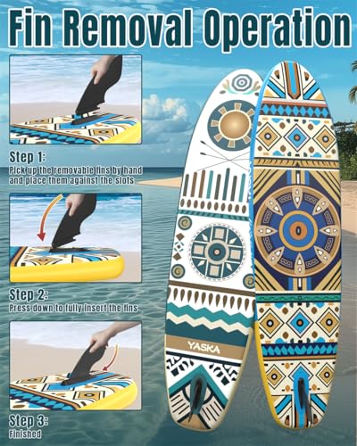 Inflatable Stand up Paddle Board 11ft with Premium SUP Accessories,Extra Wide Design Non-Slip Paddleboard for Adult,Youth,...