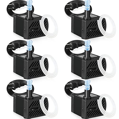 Set of 6 Fountain Pump Mini Small Water for Aquarium 50GPH 3W Submersible Water Quiet Water Fountain Pump with 3.3 ft Tube...