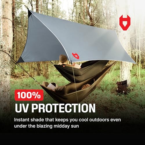 Rain Fly12x10 Lightweight Survival Camping Tarp; 100% Waterproof; Makes a Great Backpacking Tarp or Hammock Shelter; Comes...