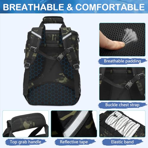 BISKLNDN Cooler Backpack - 42 Cans Tactical Backpack Coolers Insulated Leak Proof for Men & Women, Soft Insulated Backpack...
