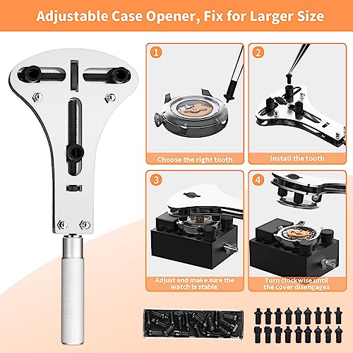 Watch Link Removal Kit, BYNIIUR Watch Repair Kit, Watch Case Opener Spring Bar Tools, Watch Battery Replacement Tool Kit, ...