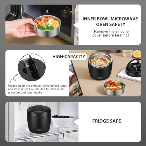 wiwens Thermo Food Jar for Hot Food Adults 32OZ Soup Thermo Lunch Containers Wide Mouth Vacuum Insulated Stainless Steel L...