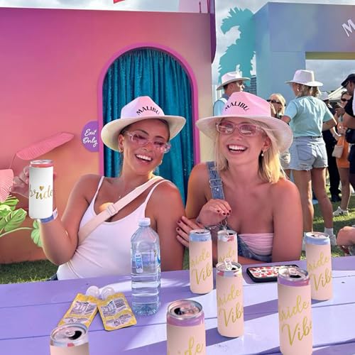 LotsBuyLots Bride & Bride Vibe Bachelorette Party Can Coolers(10 Pack),Bridesmaid Can Sleeves,Insulated Neoprene Drink Hol...