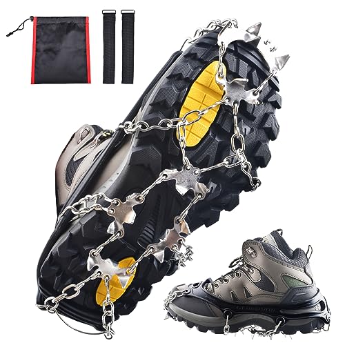Azarxis Walk Traction Ice Snow Cleat Treads Grips Grippers Crampons Creepers with 19 Spikes for Shoes Boots Men Women Walk...