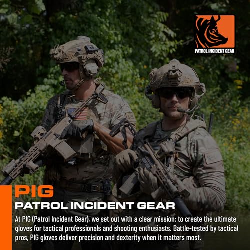 PIG Full Dexterity Tactical Cold Weather Gloves, Insulated, Touchscreen Compatible, Silicone Grip, for Shooting, 1 Pair
