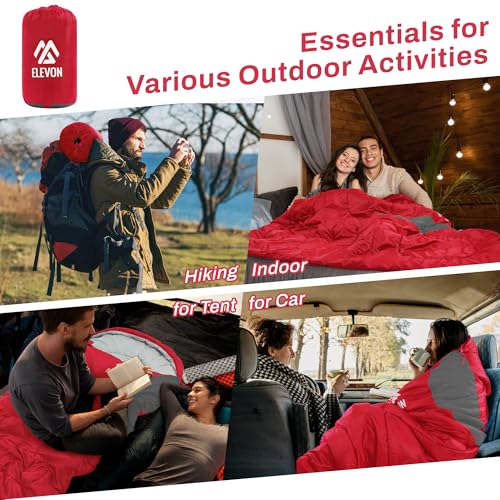 Elevon Sleeping Bag for Adults Teens Kids Cold Warm Weather, Portable Waterproof & Lightweight, Compact with Compression S...