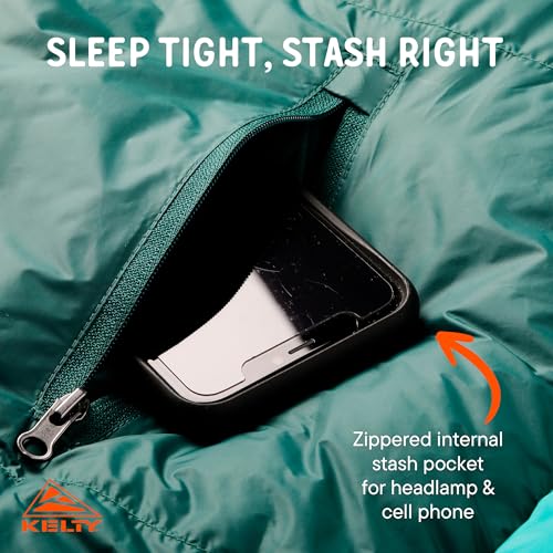 Kelty Cosmic Ultra 20 Degree Sleeping Bag, 800 Dridown, Premium Thermal Efficiency, Soft to Touch, Large Footbox, Environm...