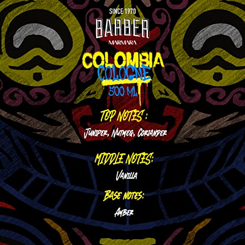 Marmara Barber Cologne - Best Choice of Modern Barbers and Traditional Shaving Fans Limited Edition Glass Bottle in Gift Box (500 ml, Colombia)