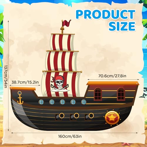 Caribbean Pirate Ship Party Backdrop Banner for Pirate Party Decorations Pirates Birthday Backdrop Sign Favors Photo Booth...