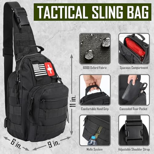 Survival Kit, 268 Pcs Emergency Survival Gear and Equipment Supplies with First Aid Kit, Camping Axe, Headlamp, Crossbody ...