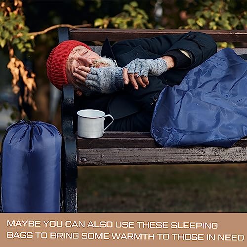 Tranqun 10 Pcs Sleeping Bags Bulk for Adults Sleeping Bag Liner Cold Weather 4 Seasons Camping Gear Equipment Lightweight ...