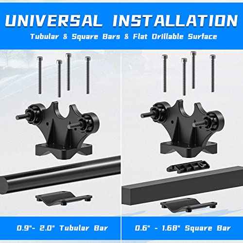 KEMIMOTO Double Tool Holder for ATV, Tool Mount for ATV, Bow Rack Tool Grips with Rubber Straps Compatible with Hunting Bike Mobility Scooter
