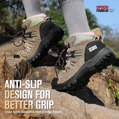 R CORD Hiking Boots Women Waterproof Non-Slip Womens Hiking Shoes Comfortable Outdoor Womens Hiking Boots Walking Boots Hi...
