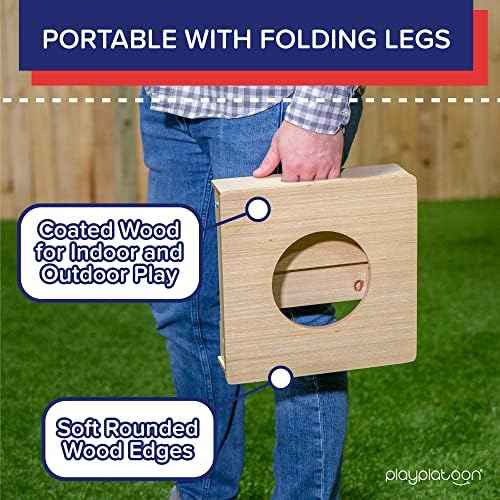 Play Platoon Cornhole Airmail Box- Folding Set of 2- Perfect for Practice- Bag Toss Training for Competitive Cornhole Players, Practice Your Airmail Shot Improve Skills, Board only, Bags not Included