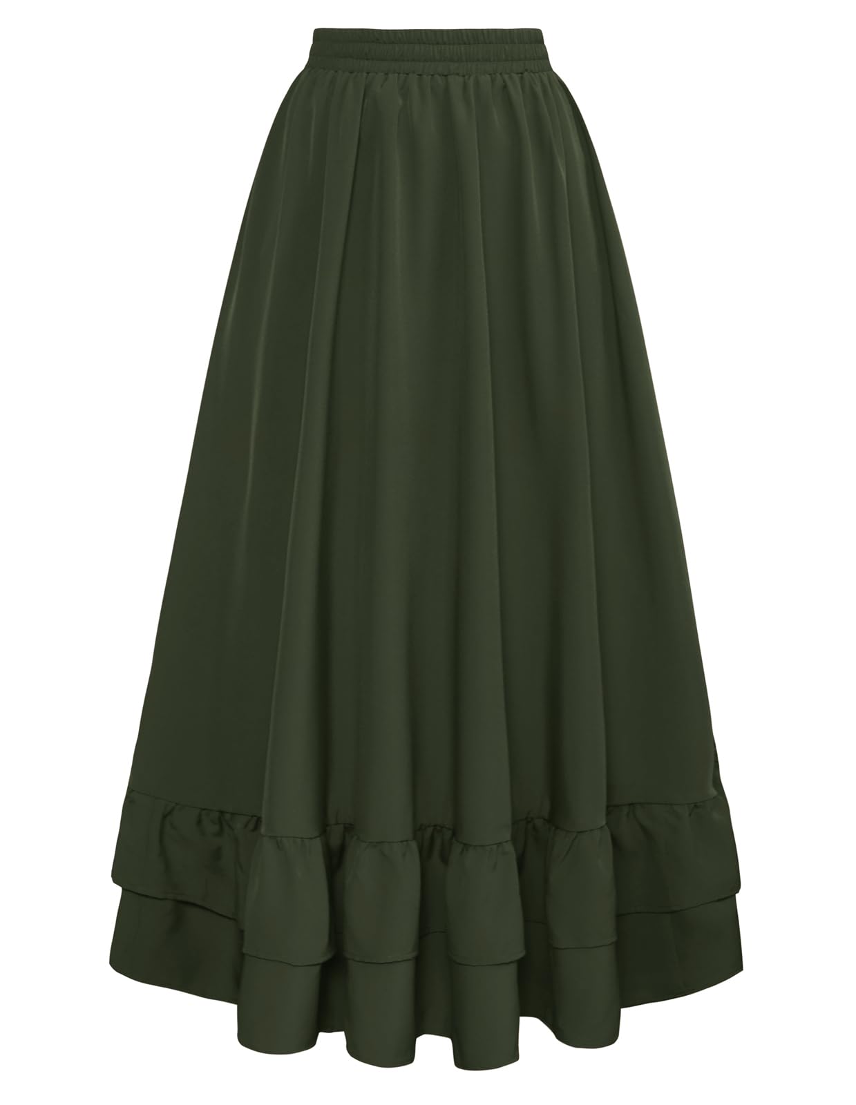 Scarlet Darkness Womens Renaissance Skirt Layered Olive Green Skirt for Ren Faire Olive Green S