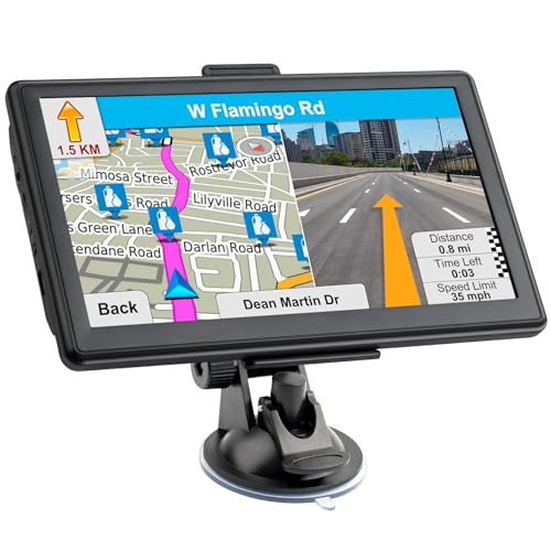 7 Inch GPS Navigator for Car, GPS Navigation System for Truck Commercial Drivers with 2025 US/CA/MX Offline Map Free Updat...