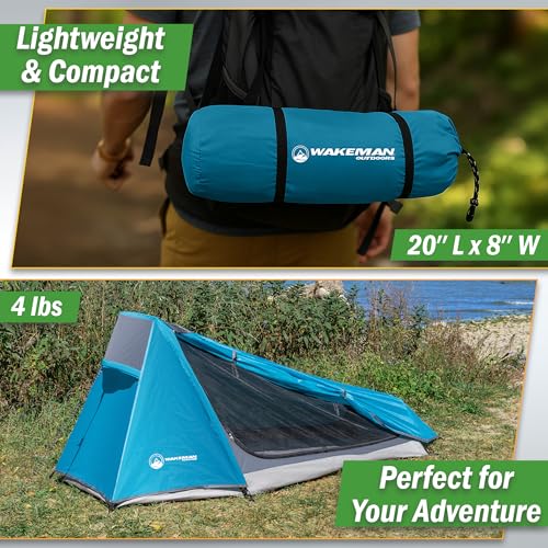 Single Person Tent - Ultralight 1 Person Camping Tent with Rainfly and Carrying Bag - Lightweight Outdoor Bivy Bag Shelter...