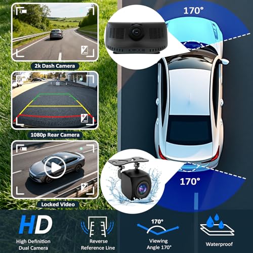 8.1" HD Carplay Screen for Car Stereo, 2K Dash Cam Wireless Portable Touch Screen Car Play with Apple Carplay & Android Au...