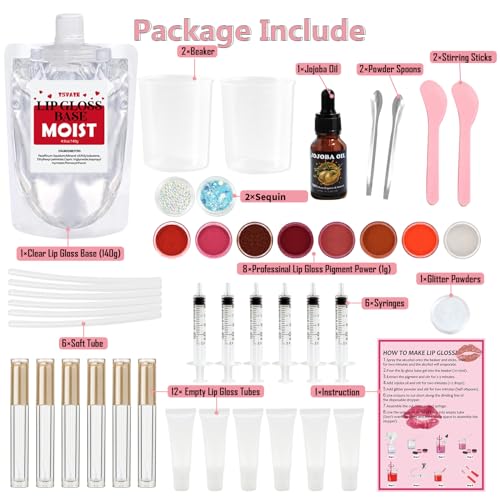 TSVATE Lip Gloss Making Kit, Lip Gloss Kit, Diy Lipgloss Set, Fun Make Your Own Lipgloss Kids Lip Gloss for Girls, Women, ...