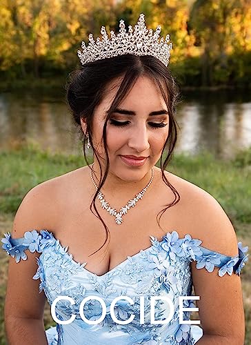 COCIDE Silver Tiara and Crown for Women Crystal Queen Crowns Rhinestone Princess Tiaras for Girl Bride Wedding Hair Access...