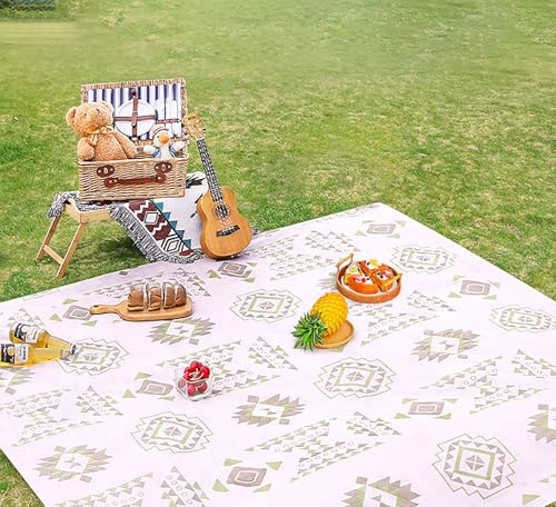YIKANGHENG Disposable Waterproof Camping Blanket, 78 Inch x 78 Inch Plastic Picnic Mat for Beach and Park Camping (L)