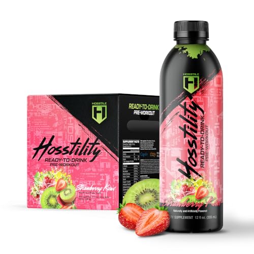 HOSSTILE Hosstility RTD Pre-Workout – Ready to Drink Pre Workout for Energy, Focus, Pump & Hydration, All-in-One Formula f...
